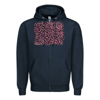 Navy pink leopard with pink glitter Zipper Hoodie - Artiststas