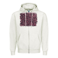 Pink Leopard With Pink Glitter Zipper Hoodie | Teevron