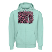 Seafoam pink leopard with pink glitter Zipper Hoodie - Artiststas