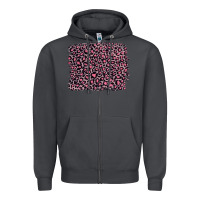 Smoke pink leopard with pink glitter Zipper Hoodie - Artiststas