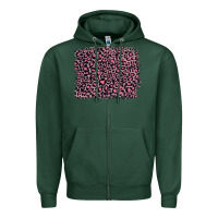 Sports Green pink leopard with pink glitter Zipper Hoodie - Artiststas