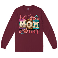 Burgundy best mom ever Long Sleeve Tee - AdoDesignShop