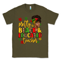 Army Green pretty black and educated teacher Classic Tee - Artiststas
