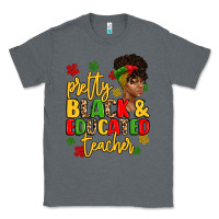 Charcoal Heather pretty black and educated teacher Classic Tee - Artiststas