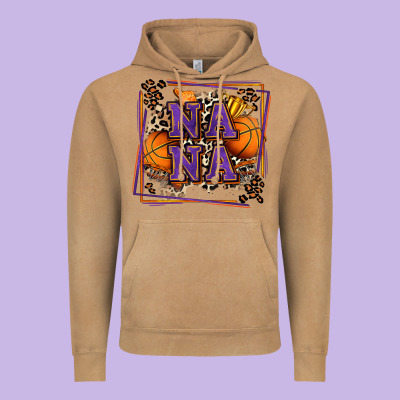 Basketball Nana With Leopard Vintage Hoodie Designed By Zillion Design Studio