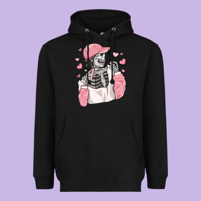 Skeleton Girl Valentine's Day Heavyweight Hoodie Designed By Maliassmallbusiness