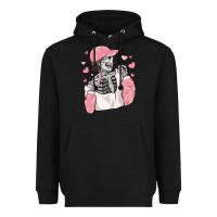 Black skeleton girl valentine's day Heavyweight Hoodie - MaliasSmallBusiness