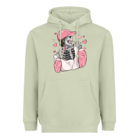 Matcha skeleton girl valentine's day Heavyweight Hoodie - MaliasSmallBusiness