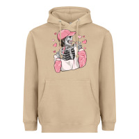Mushroom skeleton girl valentine's day Heavyweight Hoodie - MaliasSmallBusiness