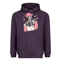 Plum skeleton girl valentine's day Heavyweight Hoodie - MaliasSmallBusiness