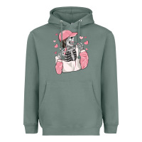 Sage skeleton girl valentine's day Heavyweight Hoodie - MaliasSmallBusiness