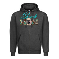 Charcoal Heather show mom aztec cowhide heifer Zipper Hoodie - Artiststas