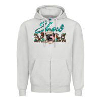 Dove Grey show mom aztec cowhide heifer Zipper Hoodie - Artiststas