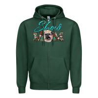 Sports Green show mom aztec cowhide heifer Zipper Hoodie - Artiststas