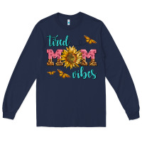 Navy tired mom vibes Long Sleeve Tee - AdoDesignShop