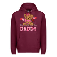 Burgundy my valentine is my daddy Premium Hoodie - LillyAllenDesigns