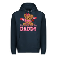Navy my valentine is my daddy Premium Hoodie - LillyAllenDesigns