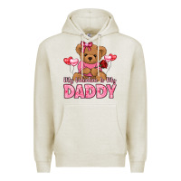 Oatmeal Heather my valentine is my daddy Premium Hoodie - LillyAllenDesigns