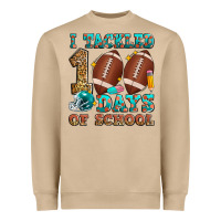 Mushroom i tackled 100 days of school american football Heavyweight Sweatshirt - Zillion Design Studio