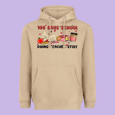 100 Days School Heavyweight Hoodie Designed By Maliassmallbusiness