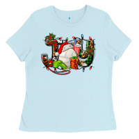 Baby Blue joy with volleyball and santa's hat Ladies Tee - AdoDesignShop