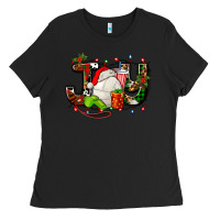 Black joy with volleyball and santa's hat Ladies Tee - AdoDesignShop