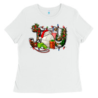 White joy with volleyball and santa's hat Ladies Tee - AdoDesignShop