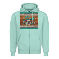 Seafoam show mom aztec cowhide leopard heifer Zipper Hoodie - Artiststas