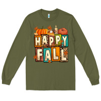 Army Green happy fall Long Sleeve Tee - Artiststas