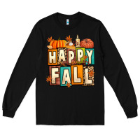 Black happy fall Long Sleeve Tee - Artiststas