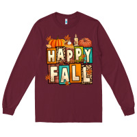 Burgundy happy fall Long Sleeve Tee - Artiststas