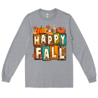 Heather Grey happy fall Long Sleeve Tee - Artiststas