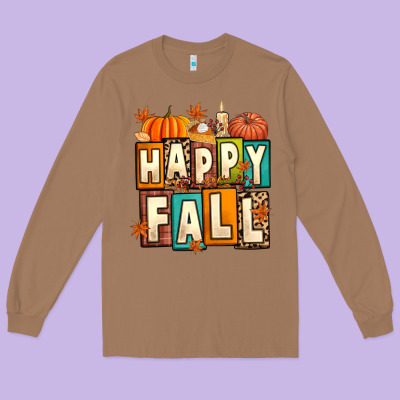 Happy Fall Long Sleeve Tee Designed By Artiststas