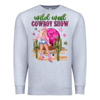 Heather Grey wild west cowboy show Premium Sweatshirt - NancyCooperArtShop