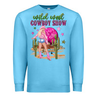 Ocean Blue wild west cowboy show Premium Sweatshirt - NancyCooperArtShop