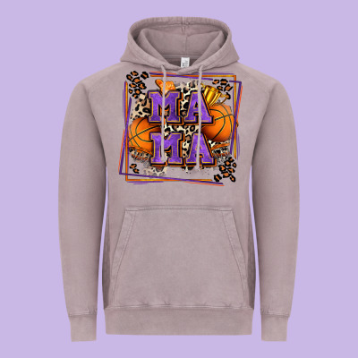 Basketball Mama With Leopard Vintage Hoodie Designed By Zillion Design Studio
