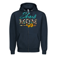 Navy show mom aztec cowhide sunflower and arrow Zipper Hoodie - Artiststas