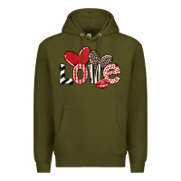 Army Green love Premium Hoodie - LillyAllenDesigns