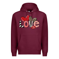 Burgundy love Premium Hoodie - LillyAllenDesigns