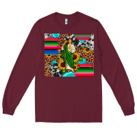 Burgundy san judas leopard cowhide gemstone Long Sleeve Tee - JahusDesignShop