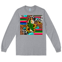 Heather Grey san judas leopard cowhide gemstone Long Sleeve Tee - JahusDesignShop