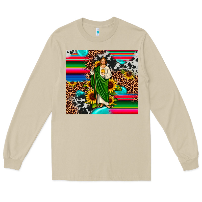 San Judas Leopard Cowhide Gemstone Long Sleeve Tee by JahusDesignShop | Teevron