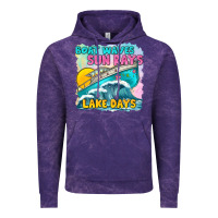 Cloud Purple boat waves sun rays lake days Vintage Hoodie - texasbilliewilder