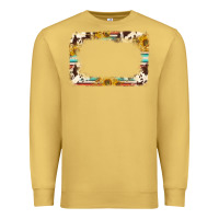 Antique Gold western serape sunflower background frame Premium Sweatshirt - NancyCooperArtShop