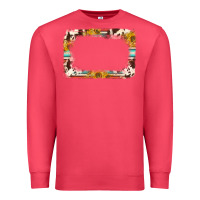 Cardinal western serape sunflower background frame Premium Sweatshirt - NancyCooperArtShop