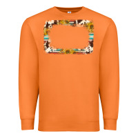 Carrot western serape sunflower background frame Premium Sweatshirt - NancyCooperArtShop