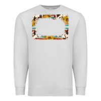 Dove Grey western serape sunflower background frame Premium Sweatshirt - NancyCooperArtShop