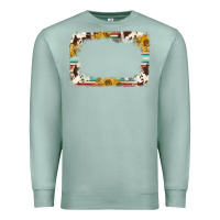 Seafoam western serape sunflower background frame Premium Sweatshirt - NancyCooperArtShop