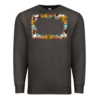 Smoke western serape sunflower background frame Premium Sweatshirt - NancyCooperArtShop