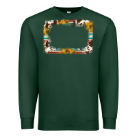 Sports Green western serape sunflower background frame Premium Sweatshirt - NancyCooperArtShop